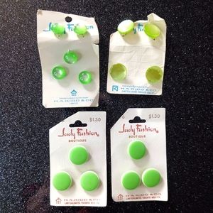 Bright Green Vintage Button Bundle.